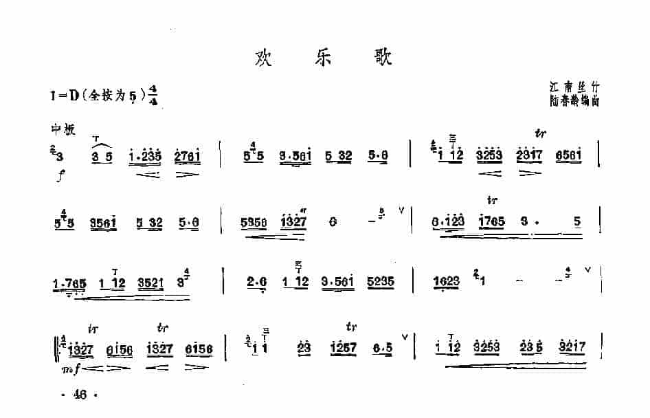 笛子独奏曲《欢乐歌》江南丝竹_第1张