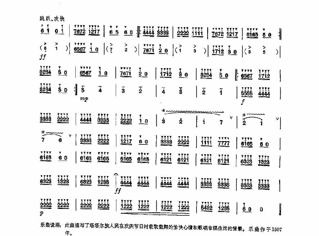 笛子独奏曲《塔塔尔族舞曲》李崇望/曲_第3张
