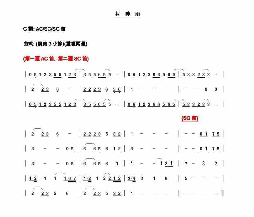 外国陶笛歌曲《村时雨》_第1张