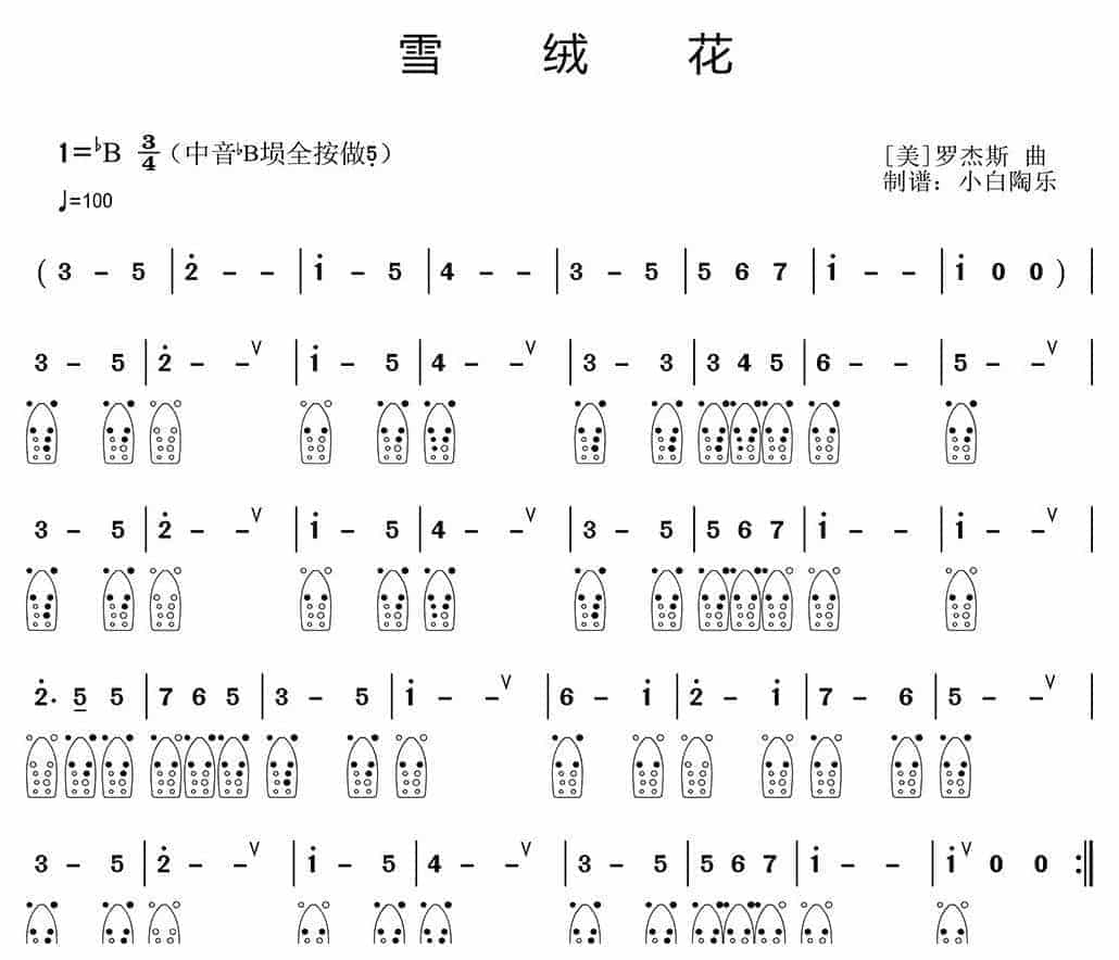 埙入门简谱《雪绒花》_第1张