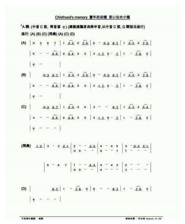 好听的陶笛乐曲《童年记忆》陶笛翻奏曲目_第2张