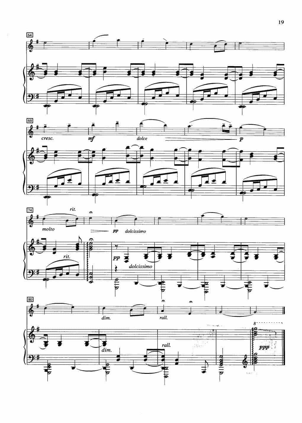 中国长笛曲《摇篮曲 Berceuse》钢琴伴奏谱长笛分谱_第4张