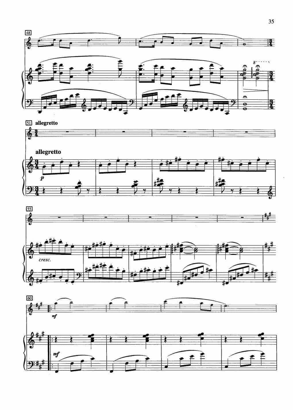中国长笛曲《盼归 To Hope for Returning》钢琴伴奏谱长笛分谱_第4张