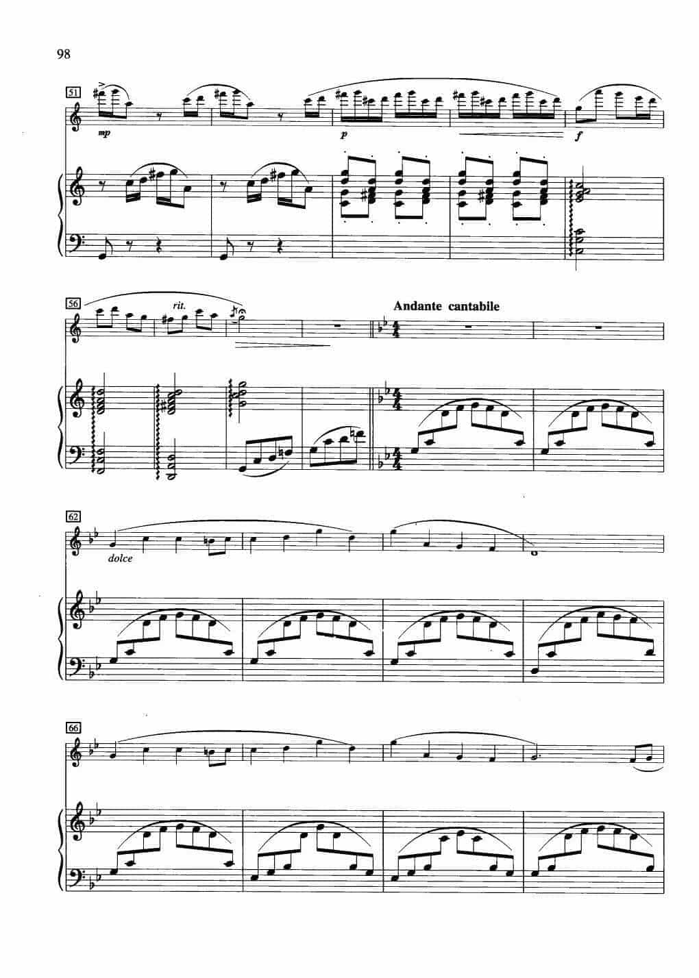 中国长笛曲《塞北风情 The Scenery of the Northern China》钢琴伴奏谱长笛分谱_第4张