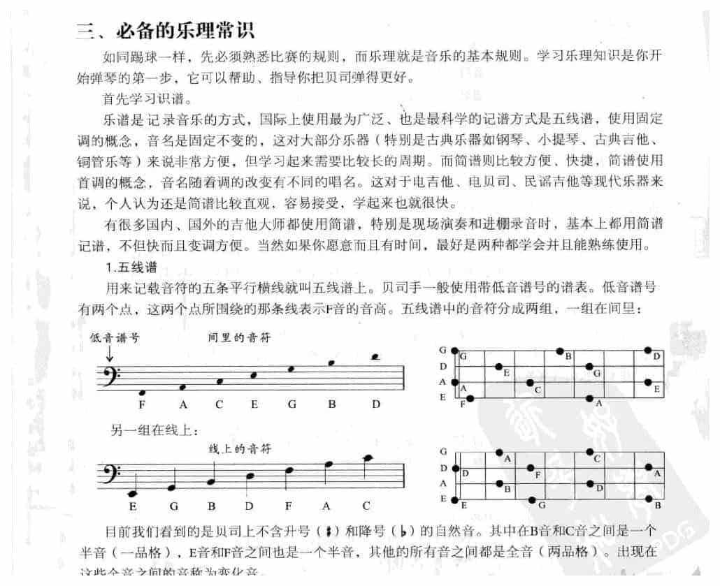 电贝司基础教学《必备的乐理常识》_第1张