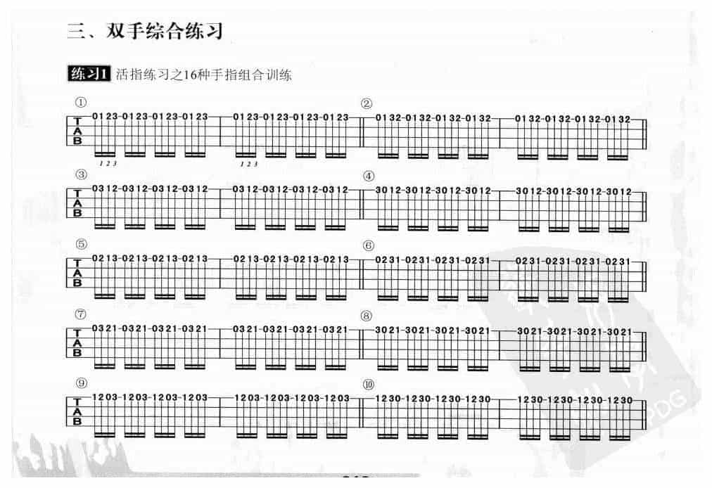 电贝司基础练习谱《双手综合练习》_第1张