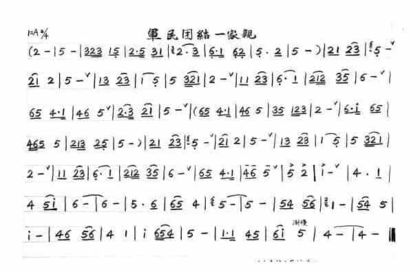 小号简谱【军民团结一家亲】_第1张