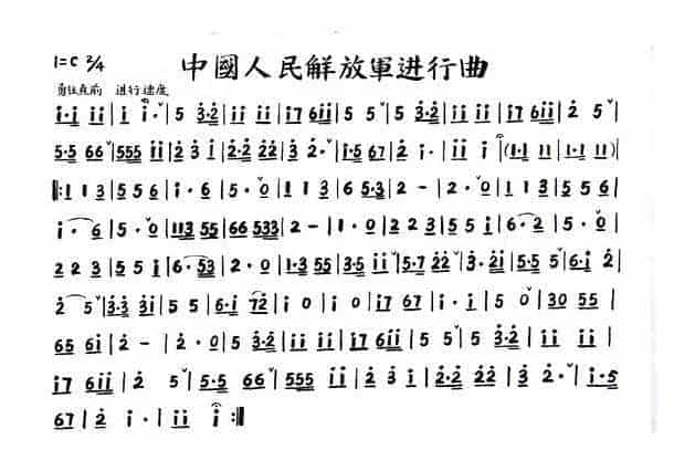 小号简谱【中国人民解放军进行曲】_第1张