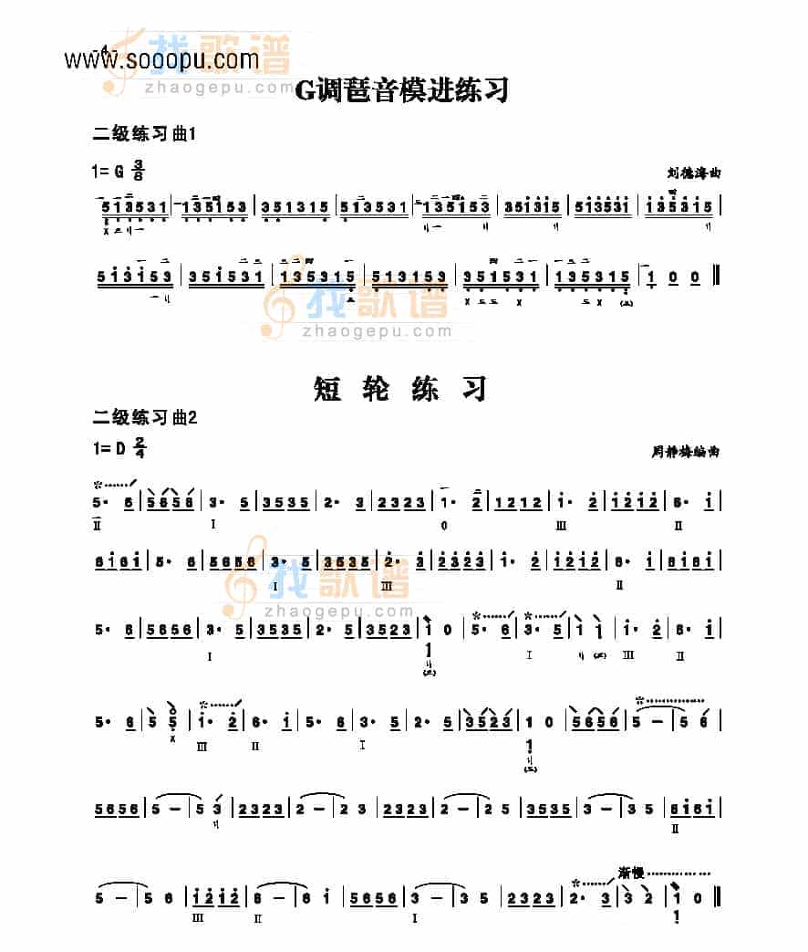 二级练习曲二首 民乐类 琵琶_第1张