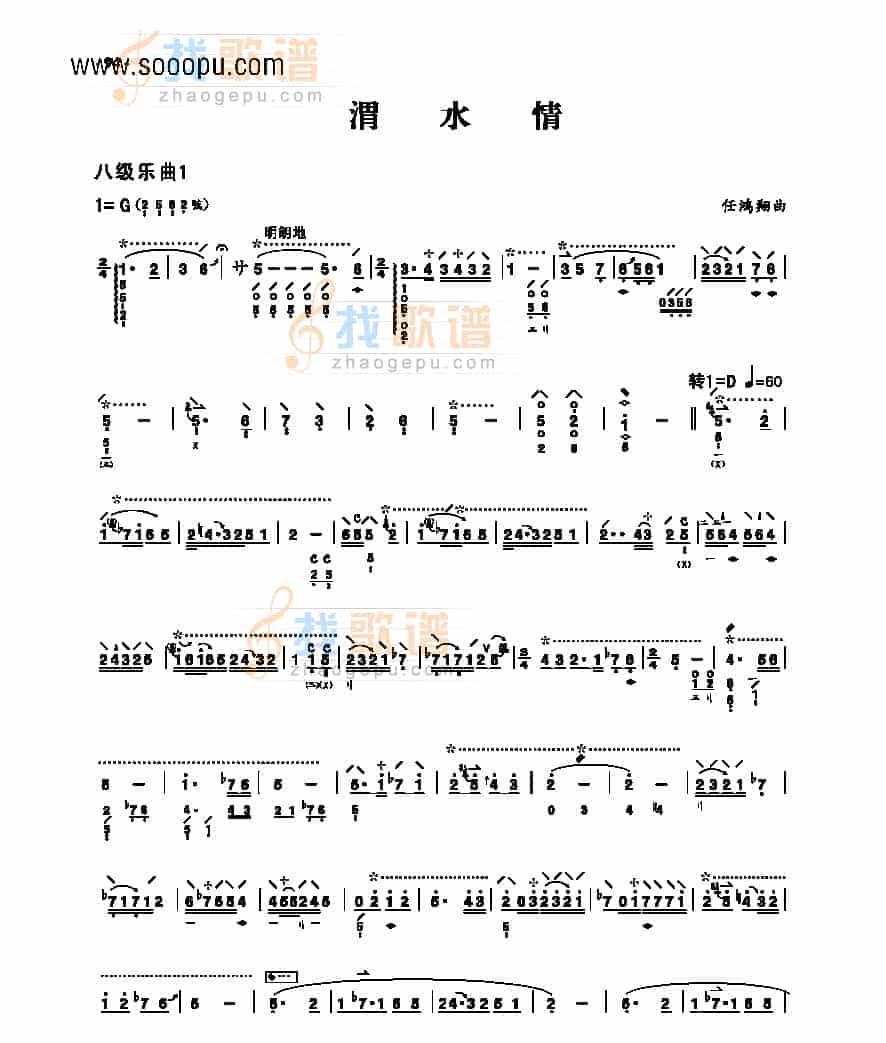 八级乐曲《渭水情》 民乐类 琵琶_第1张