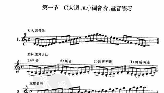 单簧管C大调、a小调音阶、琶音练习_第1张