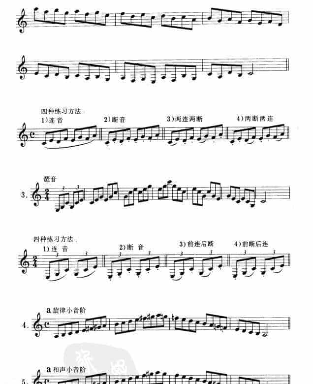 单簧管C大调、a小调音阶、琶音练习_第2张