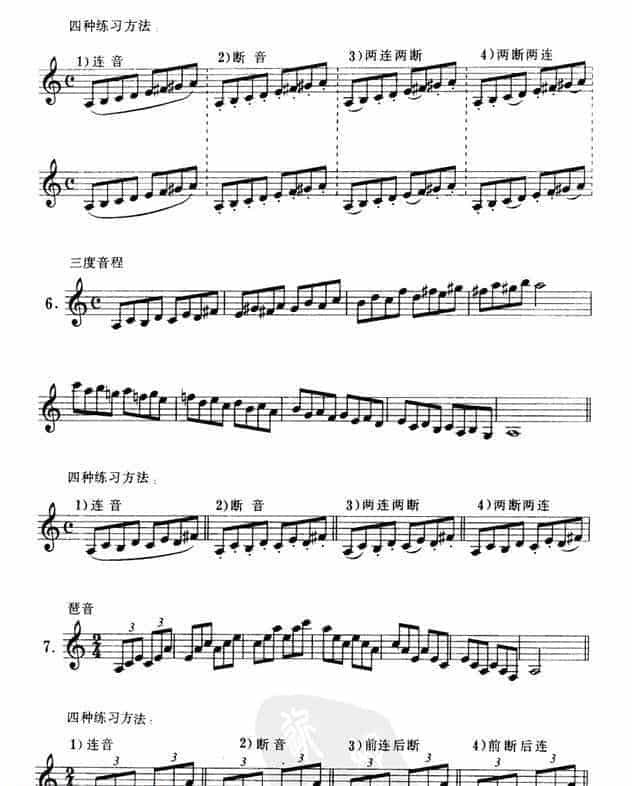单簧管C大调、a小调音阶、琶音练习_第3张