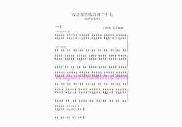扬琴曲谱：扬琴双音琴竹练习曲30首之二十七