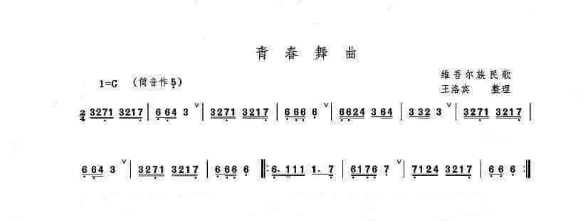 八孔埙演奏曲谱：青春舞曲_第1张