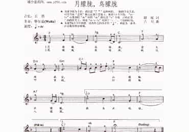 精品电子琴曲谱：月朦胧鸟朦胧