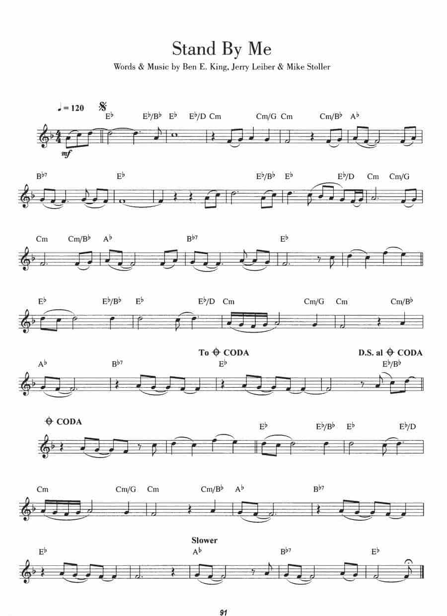单簧管经典热门曲谱：Stand By Me 陪伴我_第1张