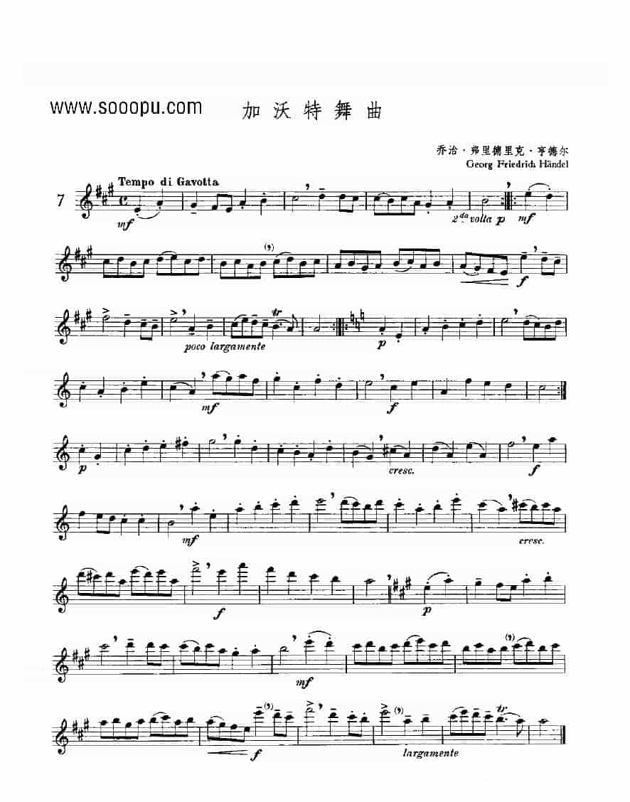 加沃特舞曲—独奏 管乐类 长笛_第1张