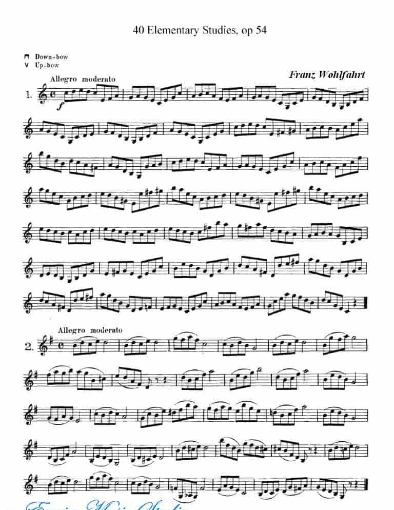弗朗茨·沃尔法特-40首小提琴初级技巧练习曲 作品.54_第1张