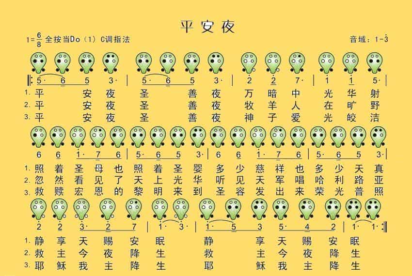 六孔陶笛曲谱平安夜_第1张