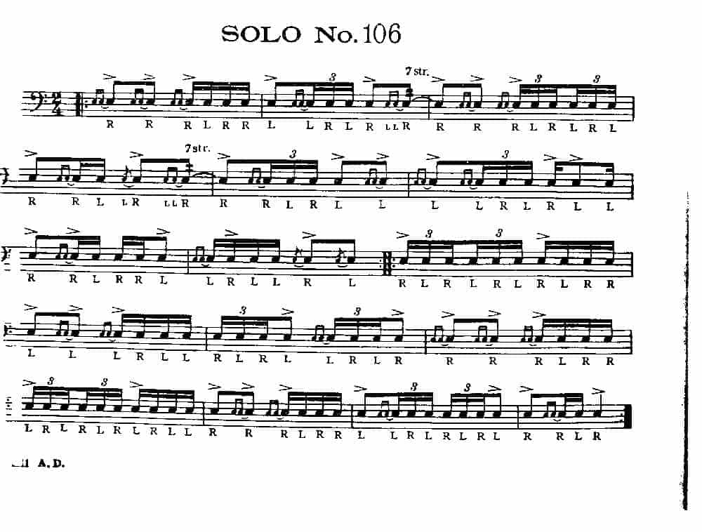 美国军鼓150条精华SOLO系列之《SOLO No.106》_第1张
