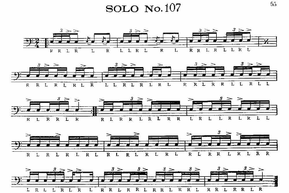 美国军鼓150条精华SOLO系列之《SOLO No.107》_第1张