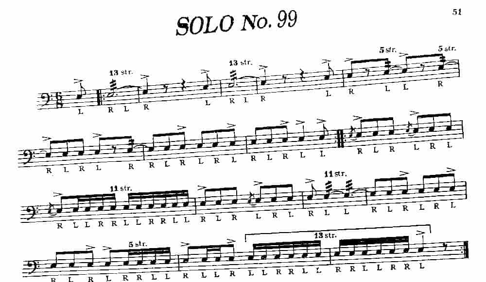 美国军鼓150条精华SOLO系列之《SOLO No.99》_第1张