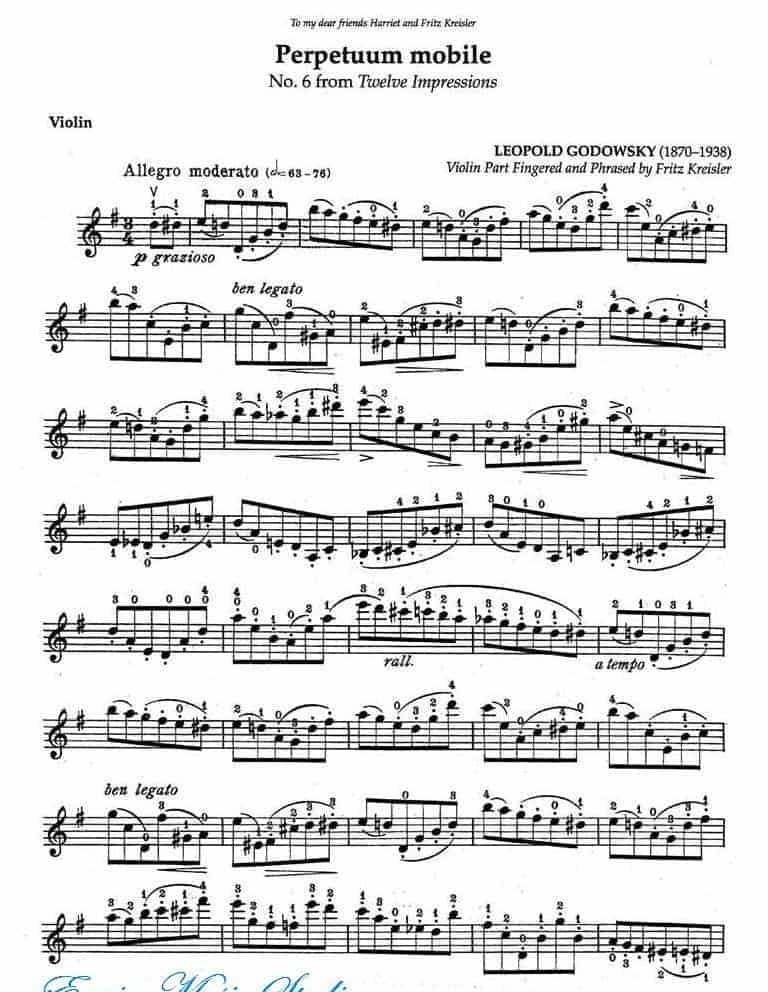 克莱斯勒-戈多夫斯基-无穷动 第6号 Fritz Kreisle, Leopold Godowsky, Perpetuum Mobile_第1张