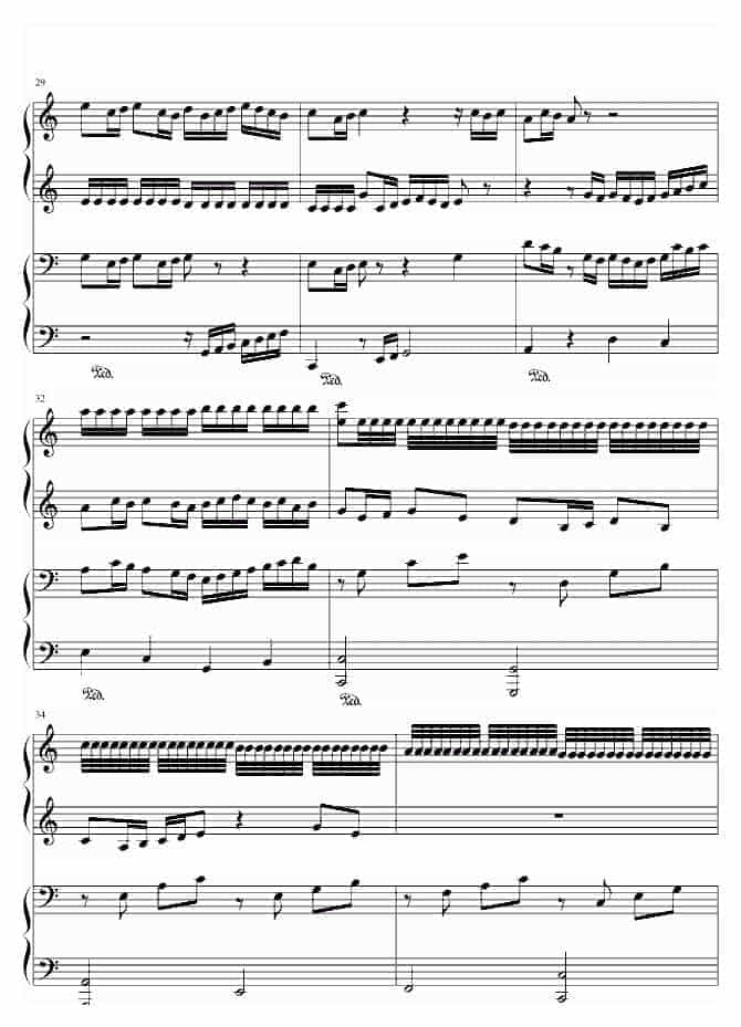 帕赫贝尔Pachelbel 卡农（四手联弹）钢琴谱_第4张