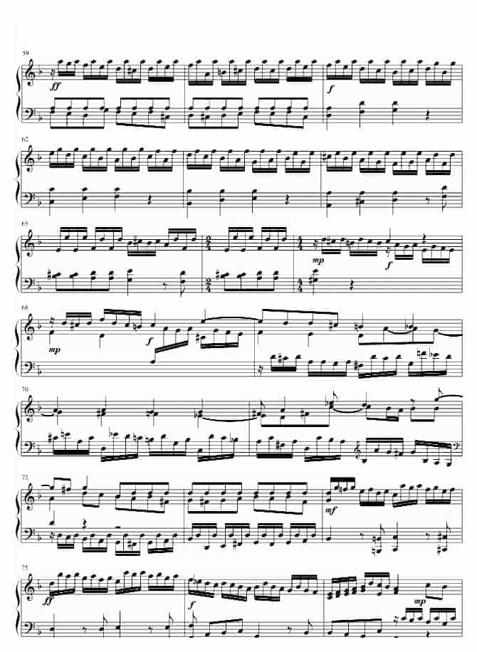 巴哈 Bach, Johann Sebastian d小调托卡他与赋格_第4张