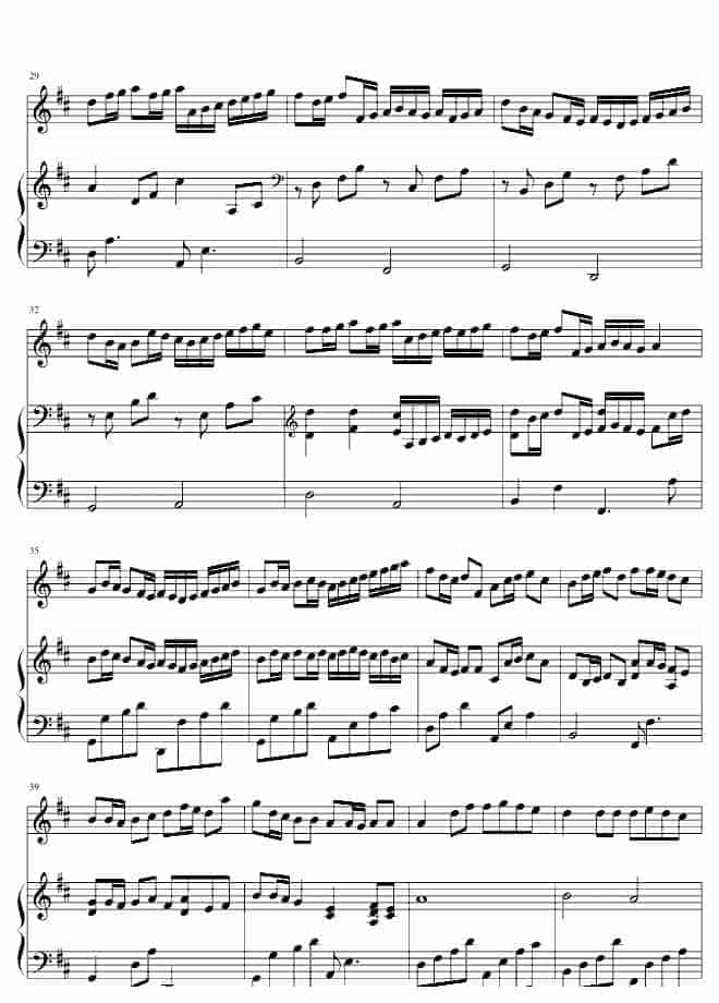 帕赫贝尔 Pachelbel Canon in D 钢琴谱_第3张