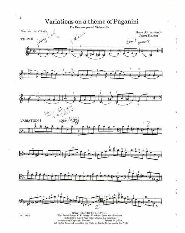 【帕格里尼大提琴变奏曲】Hans Bottermund 根据帕格里尼的作品改编_第1张