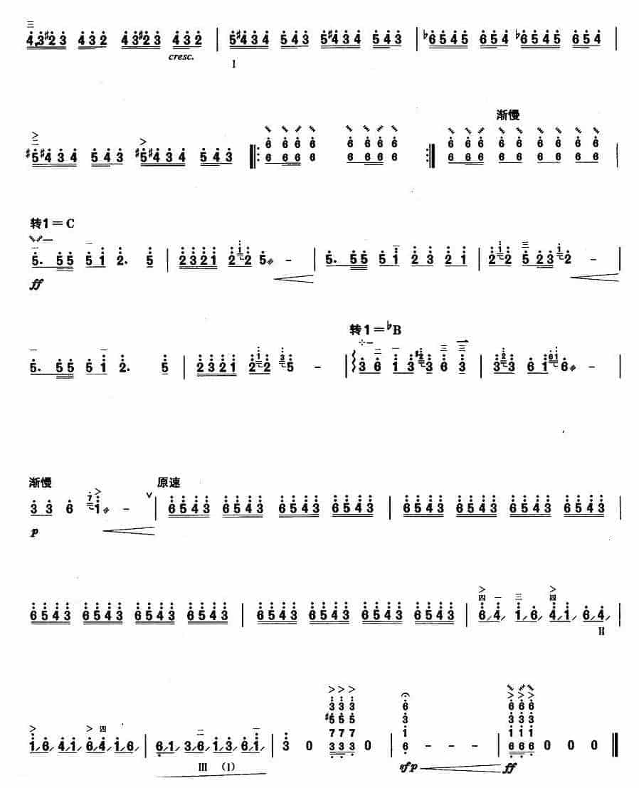柳琴考级曲谱【柳琴七级：冬猎】_第3张