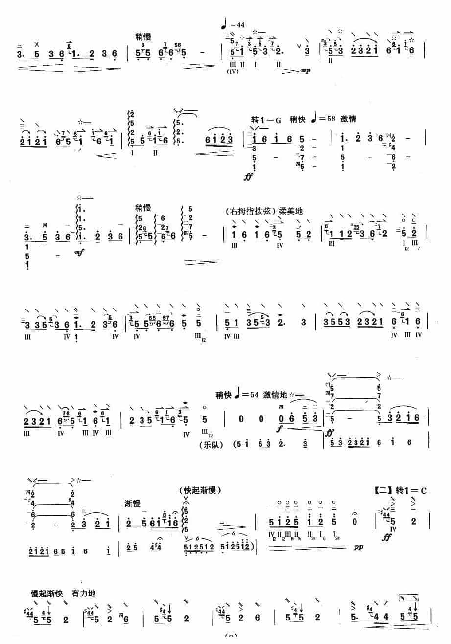 柳琴考级曲谱【柳琴八级：土家族舞曲】_第2张