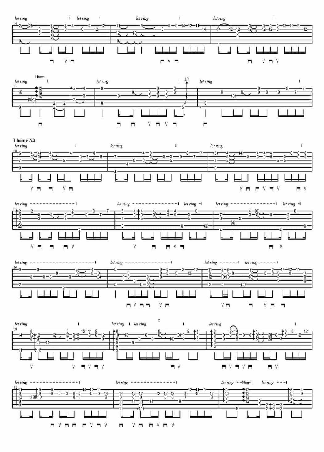 押尾光太郎吉他曲谱【Oasis】押尾桑指弹吉他图片谱_第2张