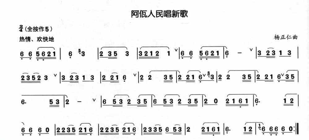 葫芦丝曲谱精选：阿佤人民唱新歌_第1张