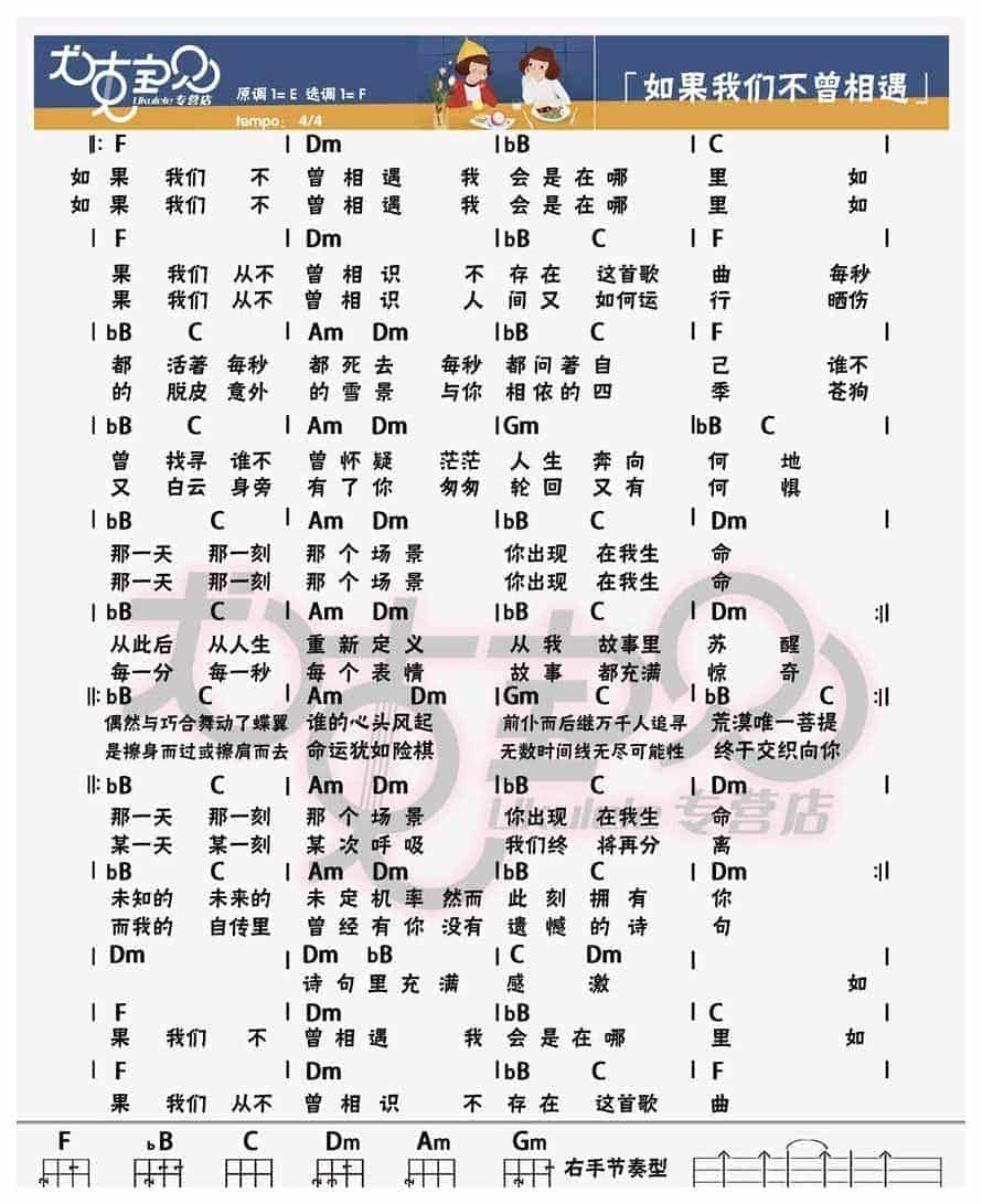 UKULELE谱【如果我们不曾相遇】五月天_第1张