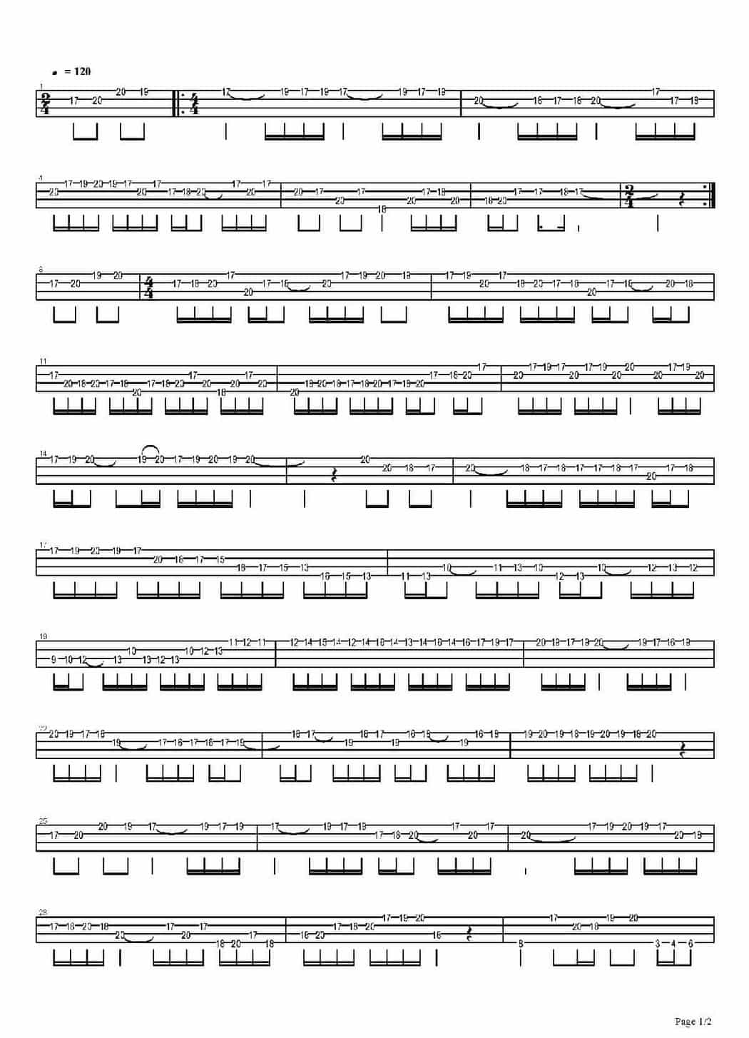 贝司乐谱【第七级bass独奏曲 】Bass谱_第1张