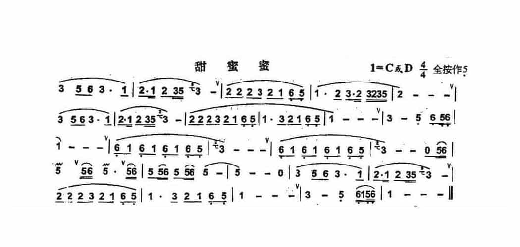 葫芦丝精选歌谱【甜蜜蜜】_第1张