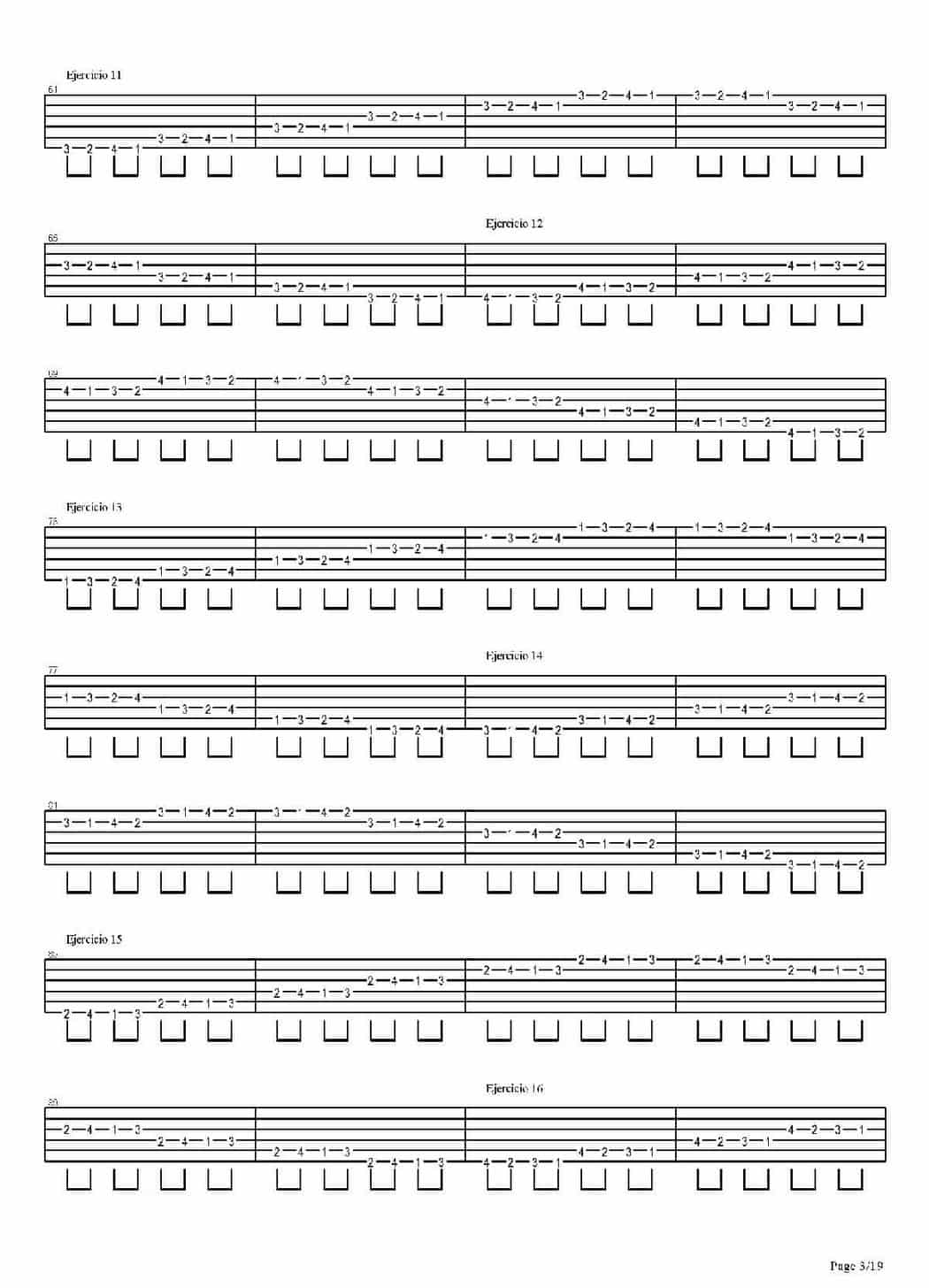 电吉他练习谱《704 exercises for guitar, 1-96 - Exercises 1-96》_第3张