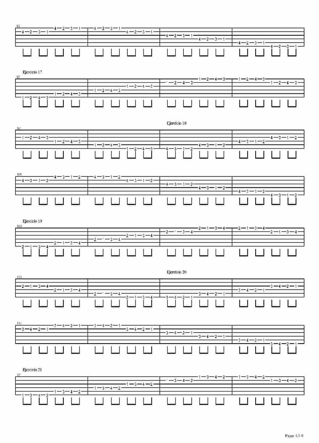 电吉他练习谱《704 exercises for guitar, 1-96 - Exercises 1-96》_第4张