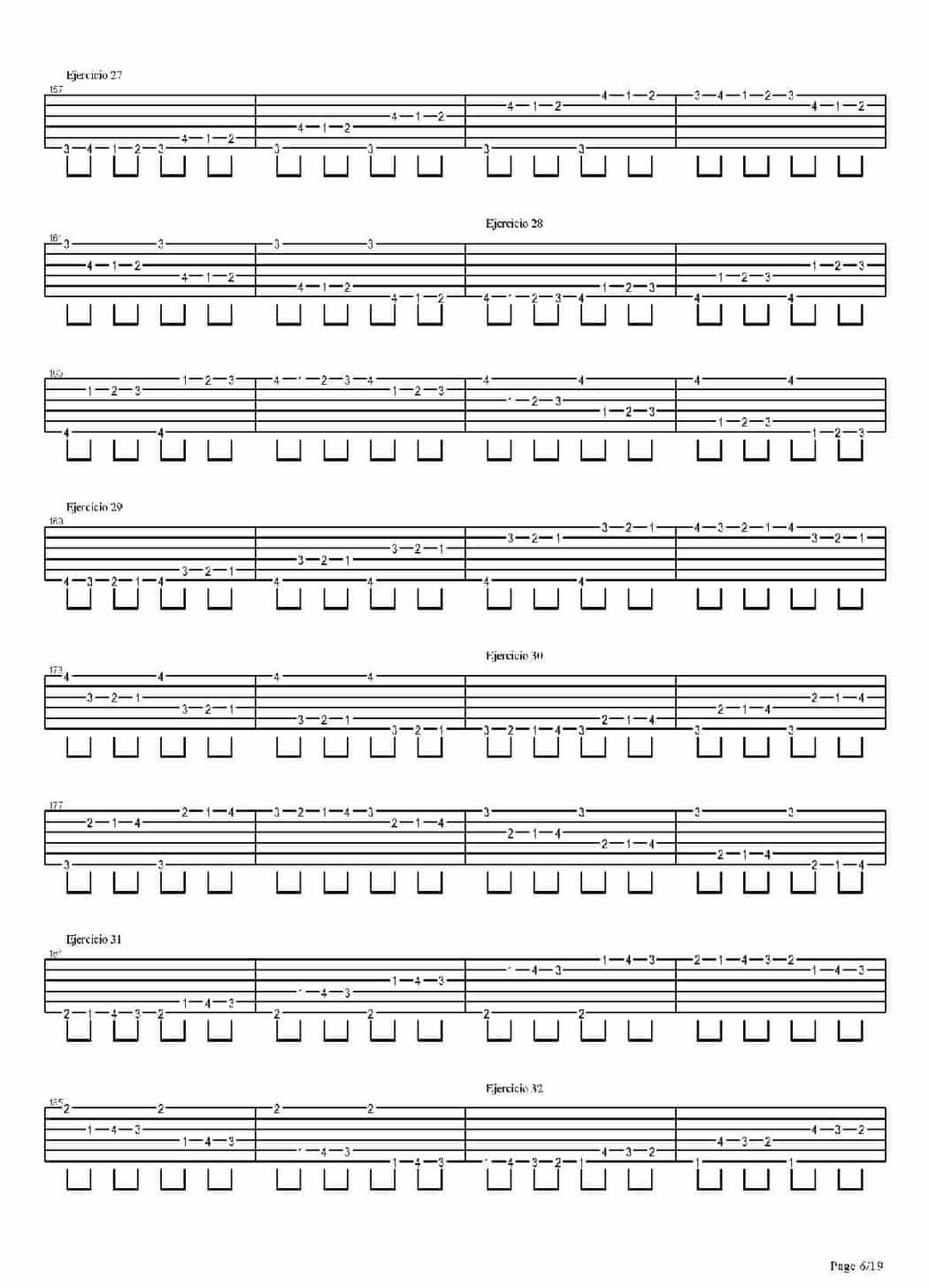 电吉他练习谱《704 exercises for guitar, 1-96 - Exercises 1-96》_第6张