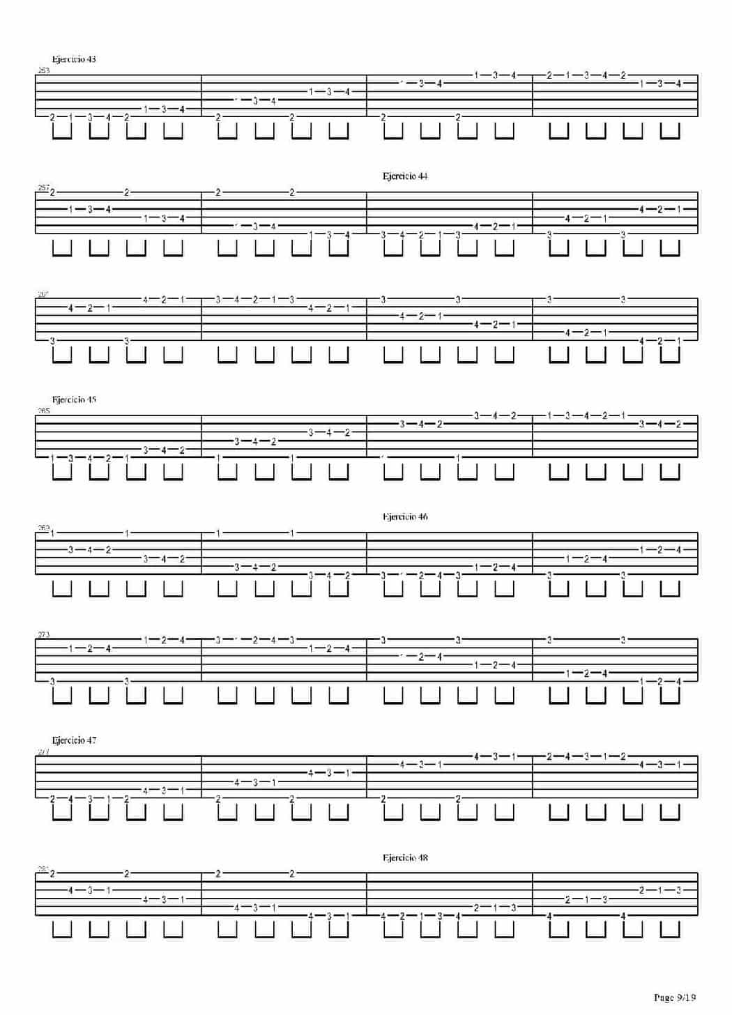 电吉他练习谱《704 exercises for guitar, 1-96 - Exercises 1-96》_第9张