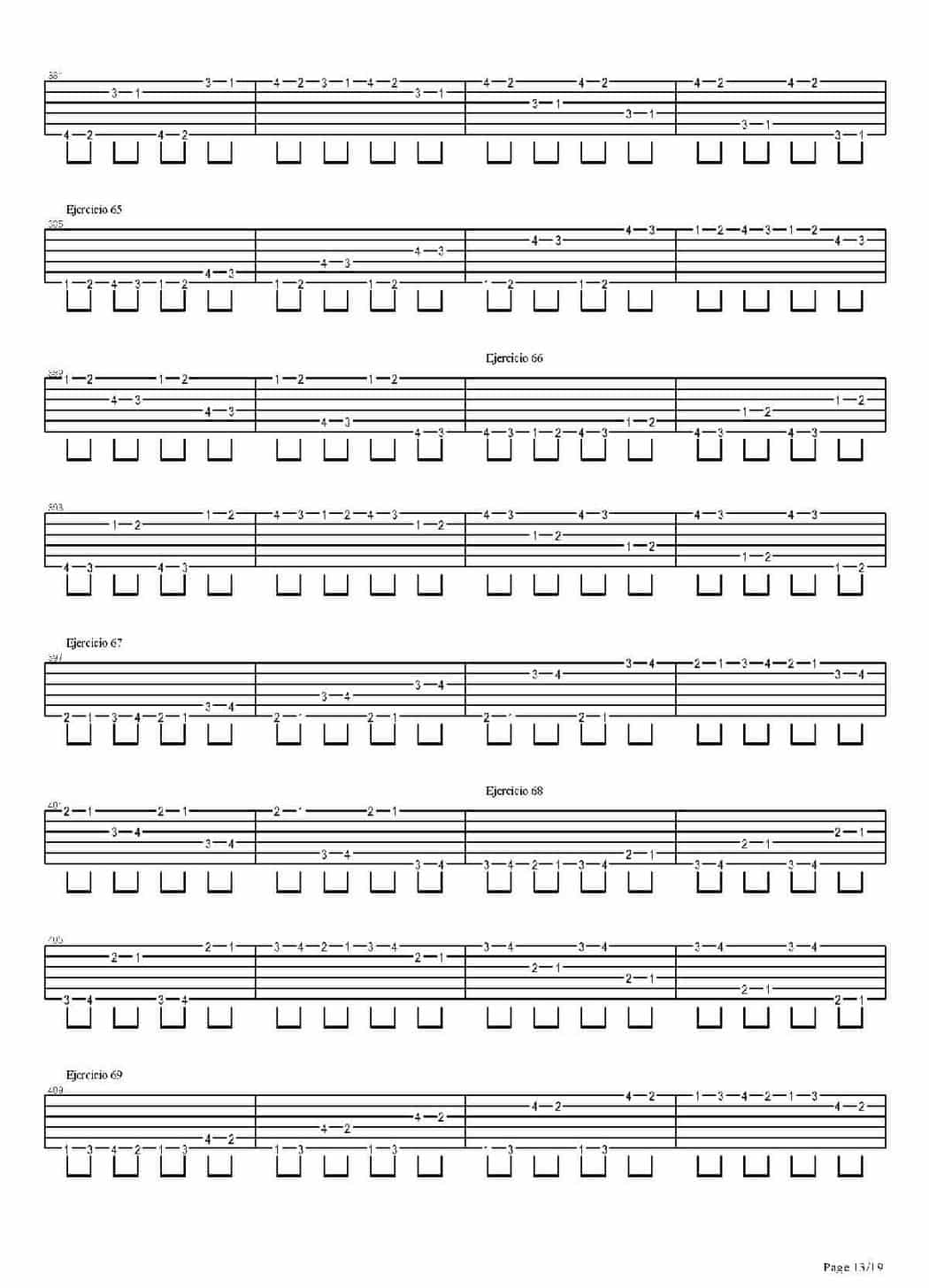 电吉他练习谱《704 exercises for guitar, 1-96 - Exercises 1-96》_第13张
