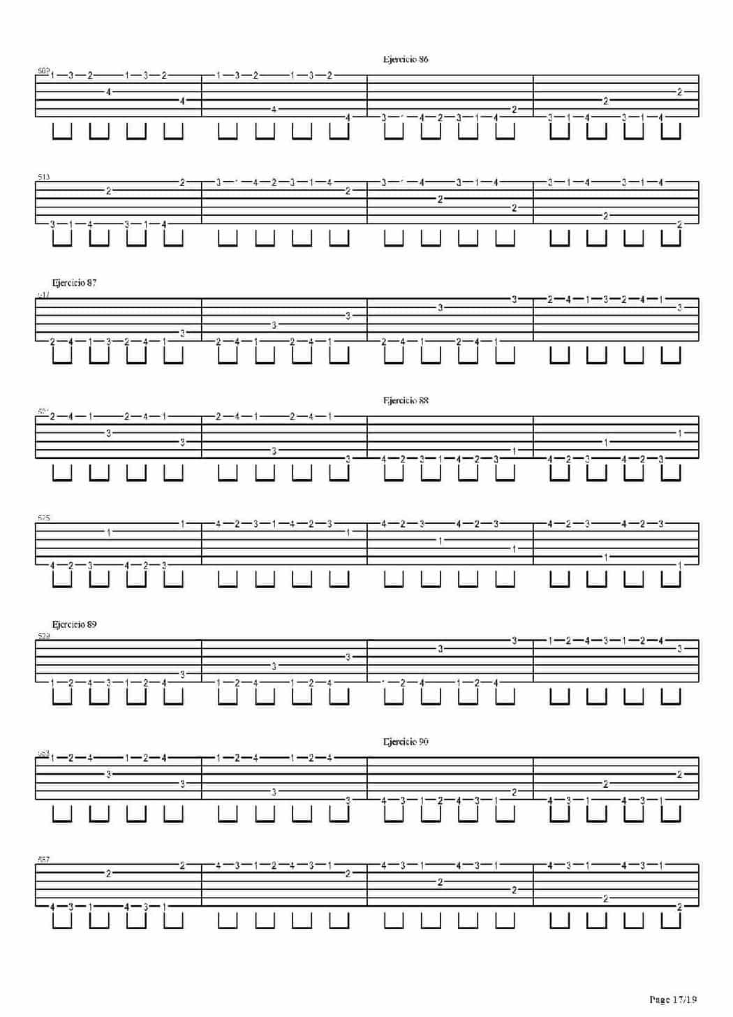 电吉他练习谱《704 exercises for guitar, 1-96 - Exercises 1-96》_第17张