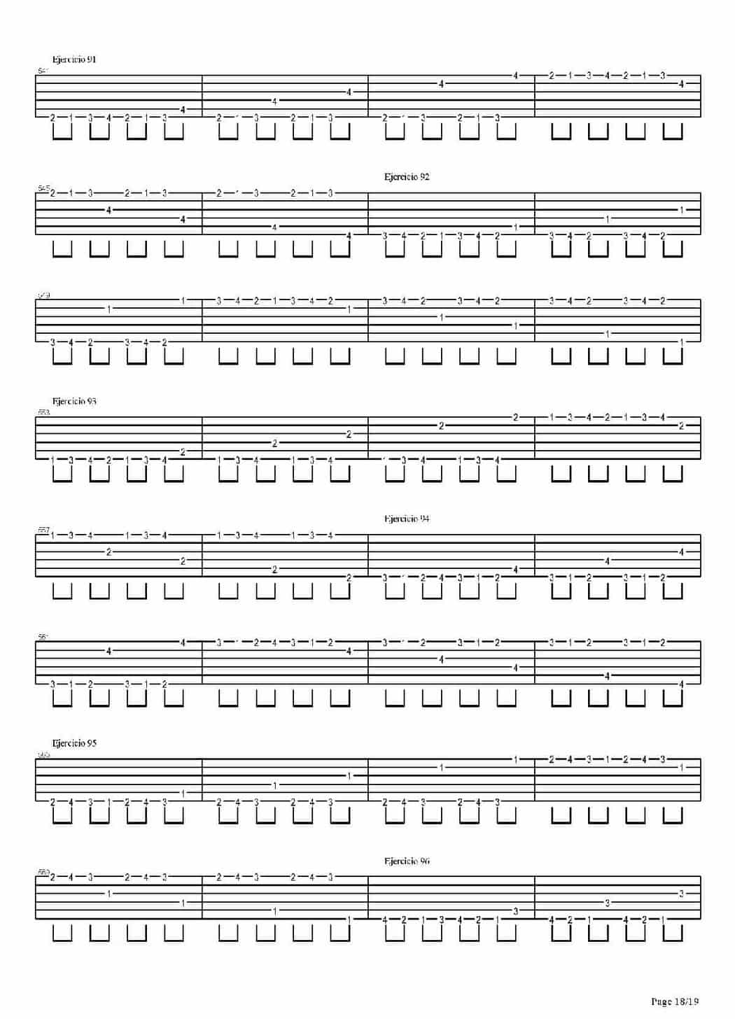 电吉他练习谱《704 exercises for guitar, 1-96 - Exercises 1-96》_第18张