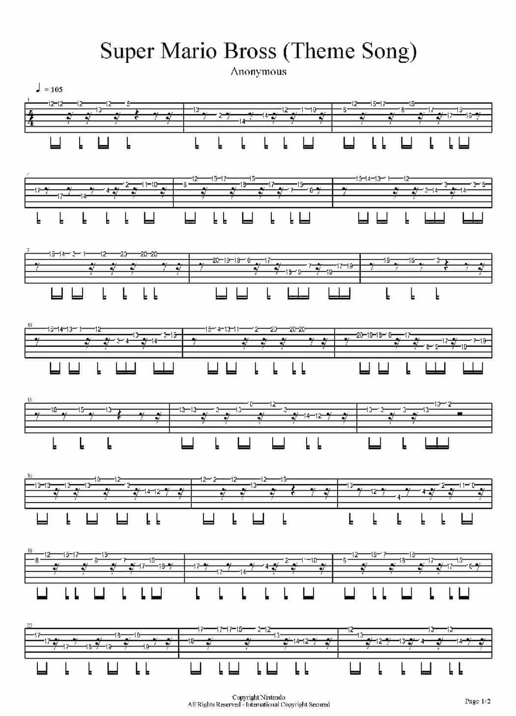 Super Mario Bross (Theme Song)_第1张