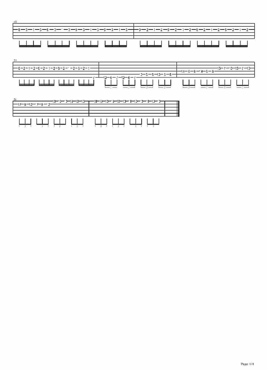 电吉他基本功练习曲谱《野蜂飞舞》_第4张