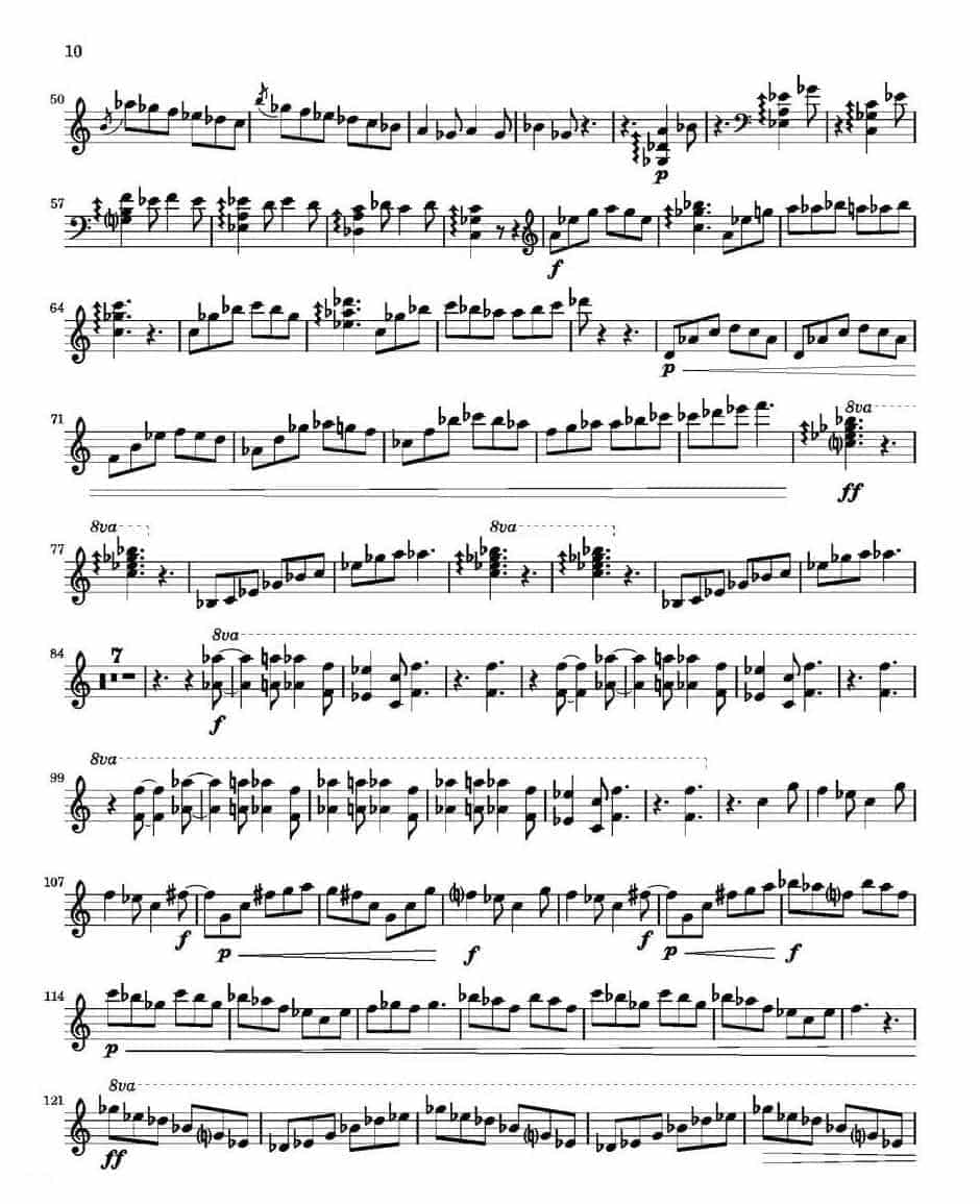 萨克斯四重奏与打击乐《Movement》第一木琴分谱_第10张