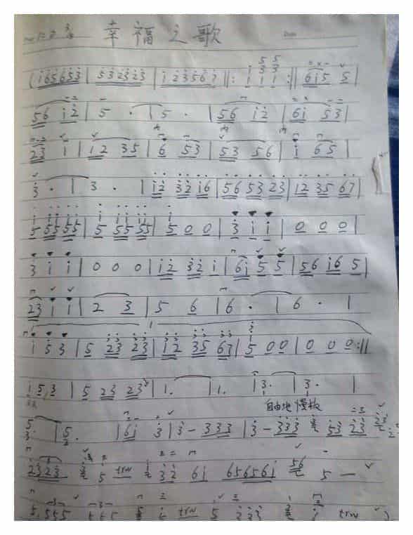 马头琴独奏曲谱《幸福之歌》_第1张